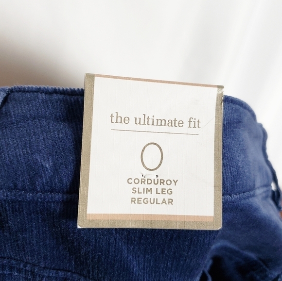 CHICO'S corduroy slim leg pants twilight blue - Picture 6 of 7